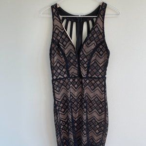 Windsor Black & Tan Lace Dress | SMALL